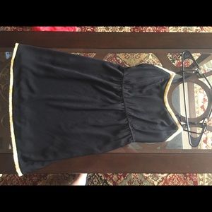 Black dress with yellow trim